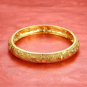 MxGxFam Brude Smykker altiplano Armbånd Armbånd til Kvinder Bryllup 19cm 24 k Pure Guld Farve Klassisk Stil
