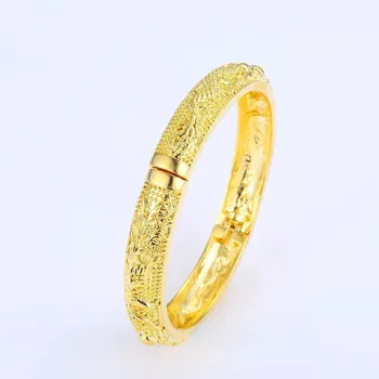 MxGxFam Brude Smykker altiplano Armbånd Armbånd til Kvinder Bryllup 19cm 24 k Pure Guld Farve Klassisk Stil