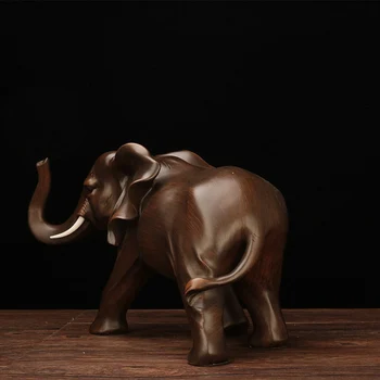 Miniature Haven Dekoration Harpiks Elefant Figur Hjem Statue, Håndværk, Kontor, Stue Feng Shui Elefant Indretning Pynt