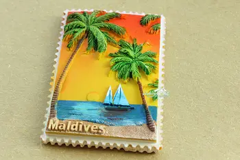 Ferie i Maldiverne Turisme Rejser Souvenir-3D Harpiks Køleskab Magnet GAVE IDÉ
