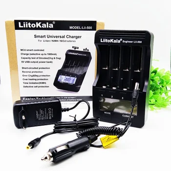 1stk LiitoKala lii-500 LCD-3,7 V 18650 21700 batteri Oplader+4stk 3,7 V 18650 3400mAh NCR18650B li-ion Genopladelige Batterier