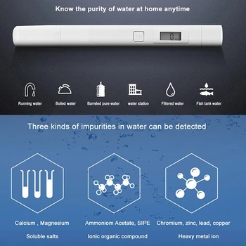 Engros Hot Xiaomi Mijia vandkvalitet TDS Tester Professionel Bærbar Test Smart Meter PH EF TDS-3 Tester Meter Digitalt Værktøj