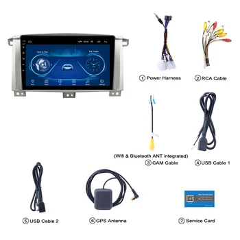 Hot salg Android 8.1 2.5 D Hærdet HD Touchscreen 9 tommer Radio for Toyota Land Cruiser med 100 Bluetooth, USB, WIFI støtte SWC