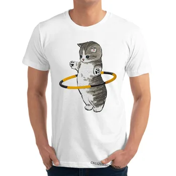 Sød Kat Billede Komfortable Mænds Top T-shirts Thanksgiving Day Bomuld T-Shirt Casual t-shirts Shirts Tøj