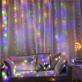 3M LED Curtain Garland Led Usb-String Lys Fe Guirlande Fjernbetjening Julepynt til Hjem Krans på Vinduet