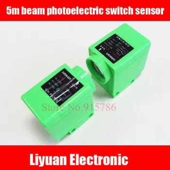 1 par 5 m beam sensor / infrarød fotoelektriske skifte / 220V 24V dc relæ type fotoelektriske skifte