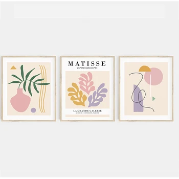 Abstract Matisse Floral Blade Plante Vase Væg Kunst, Lærred Maleri Nordiske Plakater Og Prints Væg Billeder For At Stue Indretning