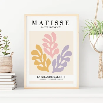 Abstract Matisse Floral Blade Plante Vase Væg Kunst, Lærred Maleri Nordiske Plakater Og Prints Væg Billeder For At Stue Indretning