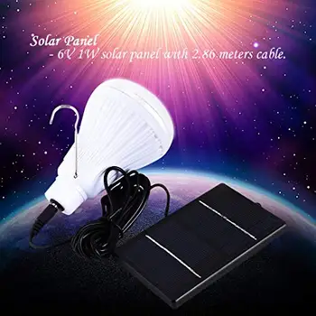 Solar Light Bulb, LightMe Dæmpbar Multi-funktionelle Lysstyrke 20 LED solcelledrevet Lampe Sol Lys med Fjernbetjening