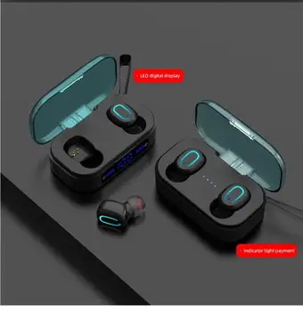 2 Farver TWS Trådløse Bluetooth-Hovedtelefoner 5.0 Øretelefoner Sport Earbuds Headset Med Mic For Xiaomi Samsung, Huawei Smart Phone