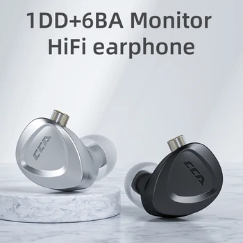 CCA CKX 6 + 1DD Hybrid Metal HIFI Hovedtelefoner I Ear Monitor Bas Headset støjreducerende Øretelefoner Til KZ ZAX ZSX ASX C12 EDX Z1