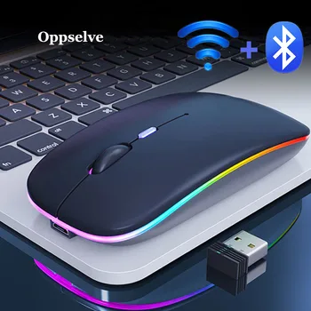 Trådløs Mus Bluetooth RGB Genopladelige Mus Trådløse Computer Tavs Mause LED-Baggrundsbelyst Ergonomisk Gaming Mus Til Bærbare PC