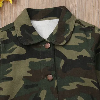 2018 New Fashion Autumn Infant Kids Boys Girls Jacket Coat Camouflage Long Sleeve Single Breasted Back Print Warm Jacket 2-8Y
