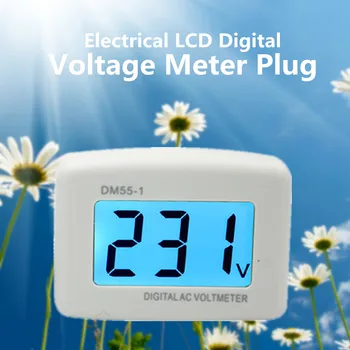 DM55-1 Digital Plug I Spænding Meter EU/US Stik Spænding Tester Væggen Hjemme Spænding Måling af Digital AC 110-220V Voltmeter 20%off