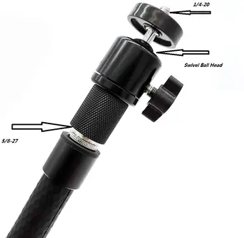 Mikrofon Mic Stå Stativ Mount-Adapter med Låsning Drejeligt kuglehoved (5/8