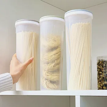 Køkken-monteret noodle kasse plastik gennemsigtig opbevaringsboks korn korn lagertank mad-grade lagertank frisk holde kasser