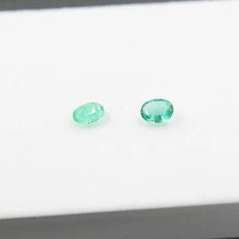 Real-4 mm * 5 mm Oval Cut Emerald Løs Smykkesten til Bryllup Ring Naturlige Emerald Løs Sten