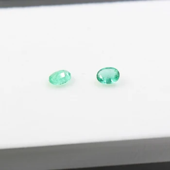 Real-4 mm * 5 mm Oval Cut Emerald Løs Smykkesten til Bryllup Ring Naturlige Emerald Løs Sten