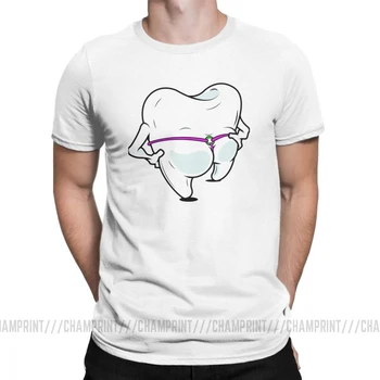 Tandtråd Tandplejer T-Shirts til Mænd Tænder Tandlæge Sommer Tøj Korte Ærmer Sjove T-Shirt Crewneck Ren Bomuld t-Shirts Toppe