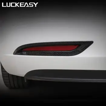 LUCKEASY Bil hale tåge lys dekorativt dækning for Tesla Model 3 2017-2019 ABS Plast Bageste Hale Tåge Lys Lampe Dekoration