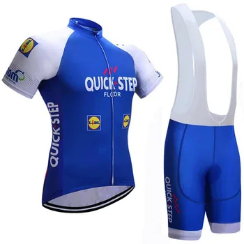 BLÅ Quick Step Cycling team Jersey Tøj Cykel Skud Mænd Cykel bære sommer pro Cycling Shirts 20D gel pad cykel Bunde