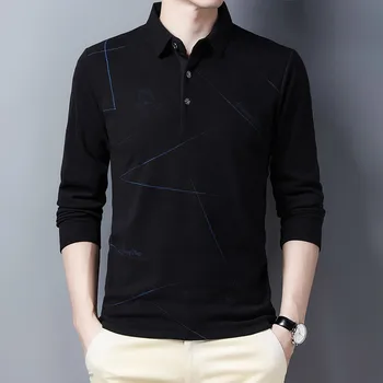 Ymwmhu Nye Mode Mænds Polo Shirt Tykke Lange Ærmer Vinter Varm Mandlige Tøj Casual koreansk Stil Polo Shirt til Mænd Toppe