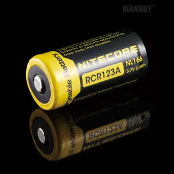 Engros Nitecore NL166 X2 Stykker+Gratis Gave Lommelygte 650mAh Beskyttet Genopladeligt Lithium RCR123A 16340 18350 Batteri Li-ion