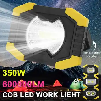 350w COB arbejdslampe LED Bærbare Lanterne 3-Mode Nødsituation Bærbare Spotlight 600000LM Sol Genopladelige Projektør Camping Lys