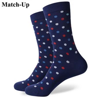Match-Up Match-Up Samll dot mænds kæmmet bomuld Business sokker mærke mand OS size(7.5-12)