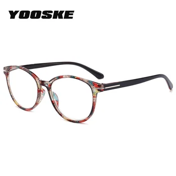 YOOSKE Mærke Ubrydelig Læsning Briller Kvinder Mænd Harpiks Briller Gennemsigtige Briller Vintage Runde Klare Læsning Briller
