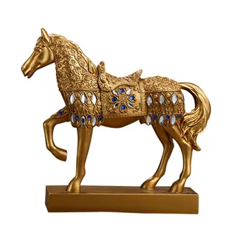 Diamant Stående Hest Statue, Hest Art Figur Dekorative, Hjem & Kontor Indretning Pynt til Skrivebord Reol Vin Kabinet