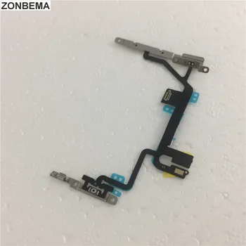 ZONBEMA 10stk Power-Lydstyrke Mute-Knappen til tastelåsen Kabel-Flex-Stik med Metal Beslag til iPhone X XR 6 6S 7 8 Plus