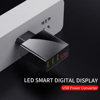 Af ykz 3 USB-Port Oplader Adapter LED Display EU-Sæt Max 3.0 En Smart, Hurtig Opladning Mobil Oplader til iPhone, iPad Y35