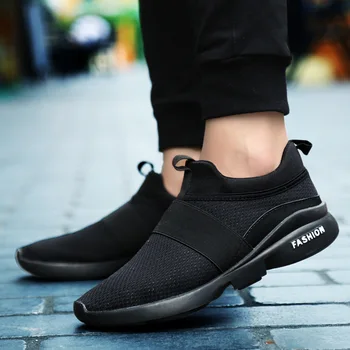Mænd Sneakers Plus Størrelse 45 46 2019 Foråret Slip-On Mesh Sneakers Mænd Sko Åndbar Komfortabel Mode Afslappet Kører Fodtøj