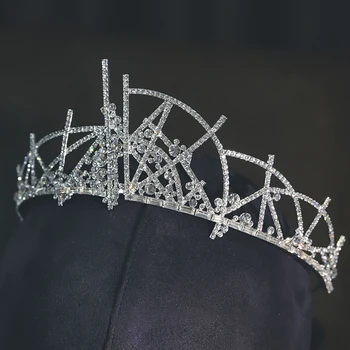 CC Vintage Crown Hårbånd Hovedbøjle Bryllup Hår Tilbehør til Kvinder Brud Party Queen Hairwear Enestående Høj Kvalitet Gave AN33
