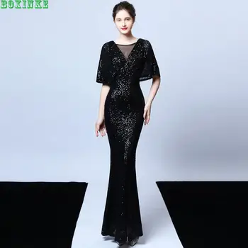 2020 Vestidos Mujer Ukraine Nye Paillet Banket Elegant Temperament Årlige Møde-Vært, Model Party Sexet Kjole Lang Fishtail