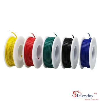 UL 1007 26AWG 50m Kabel-line Fortinnet kobber PCB Wire 5 farve Mix Fast Ledninger Kit Elektrisk Ledning DIY