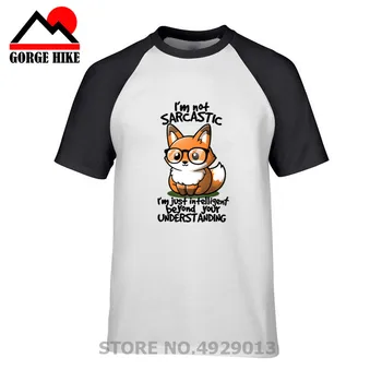 Tshirt mænd 2019 Nye Kreative Malet Fox tegn T-shirt Korte Ærmer Mærke Tøj Toppe Hipster Mode O-neck T-Shirt til Mænd