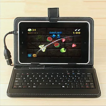 10.1 Tommer Imiteret Læder Cover med USB-Tastatur universal til Android, Windows Tablets 284*185*13mm