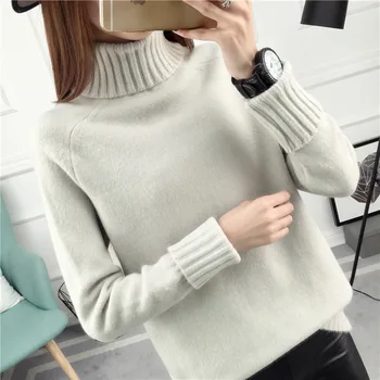 2020 Efterår og Vinter Kvinder er Høj-Hals strik Sweater, Pullover Kvindelige Løs Version Sæt Tyk Varm Trøje Lange Ærmer Tøj