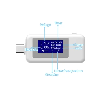 USB-Tester DC Digital Voltmeter Spænding Nuværende Meter Amperemeter Detektor USB-C Power Bank Oplader Indikator amperimetro voltimetro