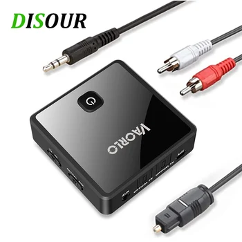 DISOUR Lav Latency Multipoint Bluetooth-5,0 Lyd Transmitter Receiver SPDIF Optisk 3,5 mm AUX-RCA Stereo Trådløse Adapter TV PC