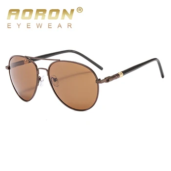 AORON Mænd Polariserede Solbriller Klassiske Pilot Briller Brand Goggoles UV400 Beskyttelse metalramme