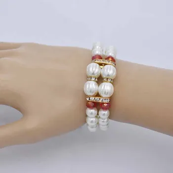 2020 Nye Boho Mode Til Alle-Match Beaded Armbånd Kvindelige Niche Design Hvid Imiteret Perle Dobbelt Smykker Engros