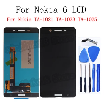 For Nokia-6 LCD-Skærm Touch screen Digitizer Assembly For Nokia-TA-1021 TA-1033 TA-1025 LCD Display udskiftning Reparation kit