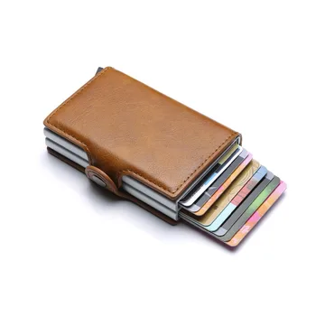 Top Kvalitet Rfid-Wallet Mænd Pose Penge Mini Pung Mandlige Carbon Card Wallet Lille Dobbelt-Trifold Læder Tegnebog Tynd carteras 2020