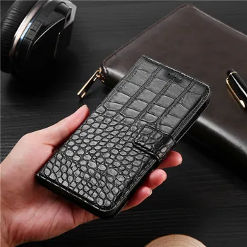 Flip Phone Case for Oneplus 6 Dække Oprindelige Krokodille Tekstur Læder Book Design Luksus Coque Et plus 6 Tegnebog Capa Rem